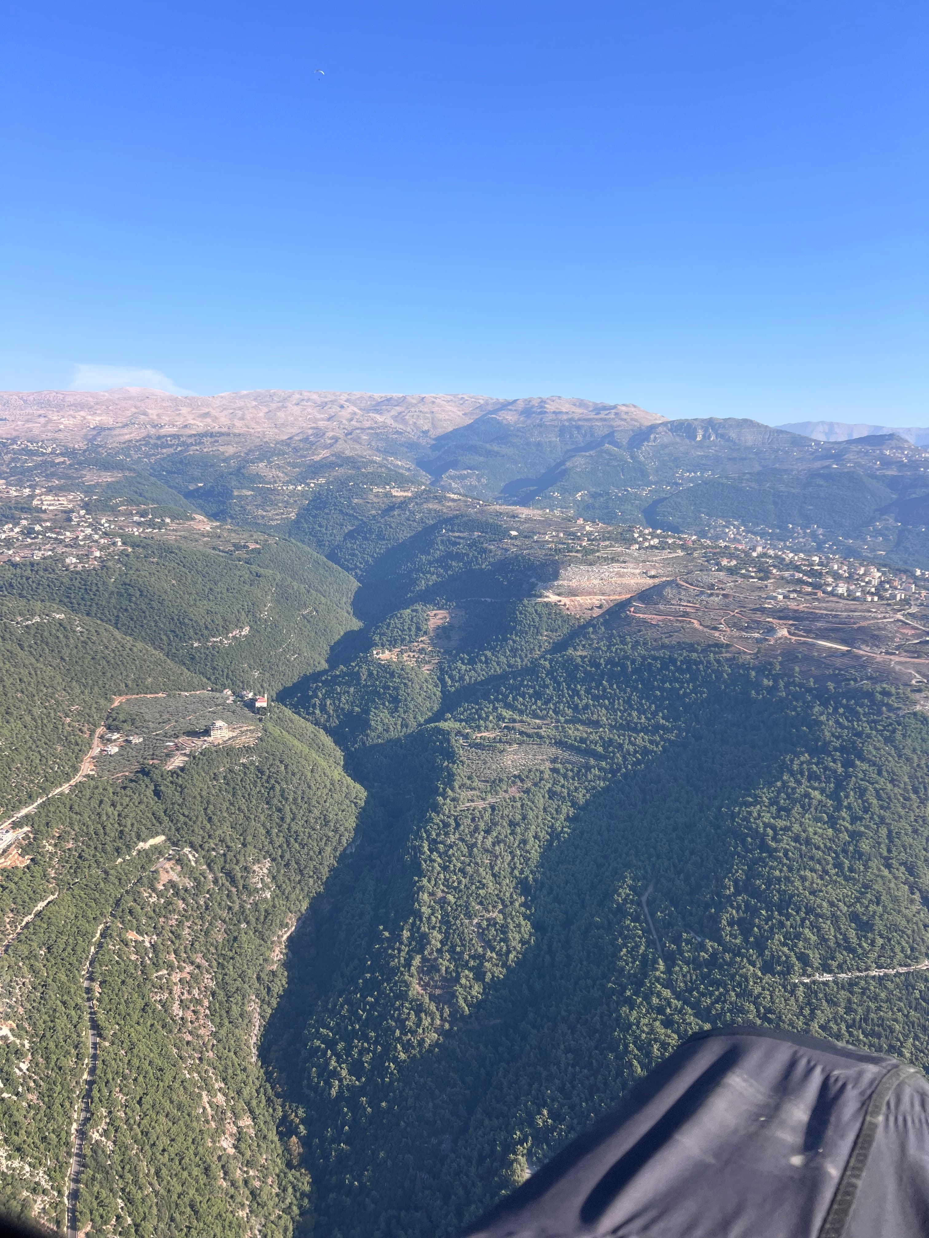 Flight above Miziara mountain villages